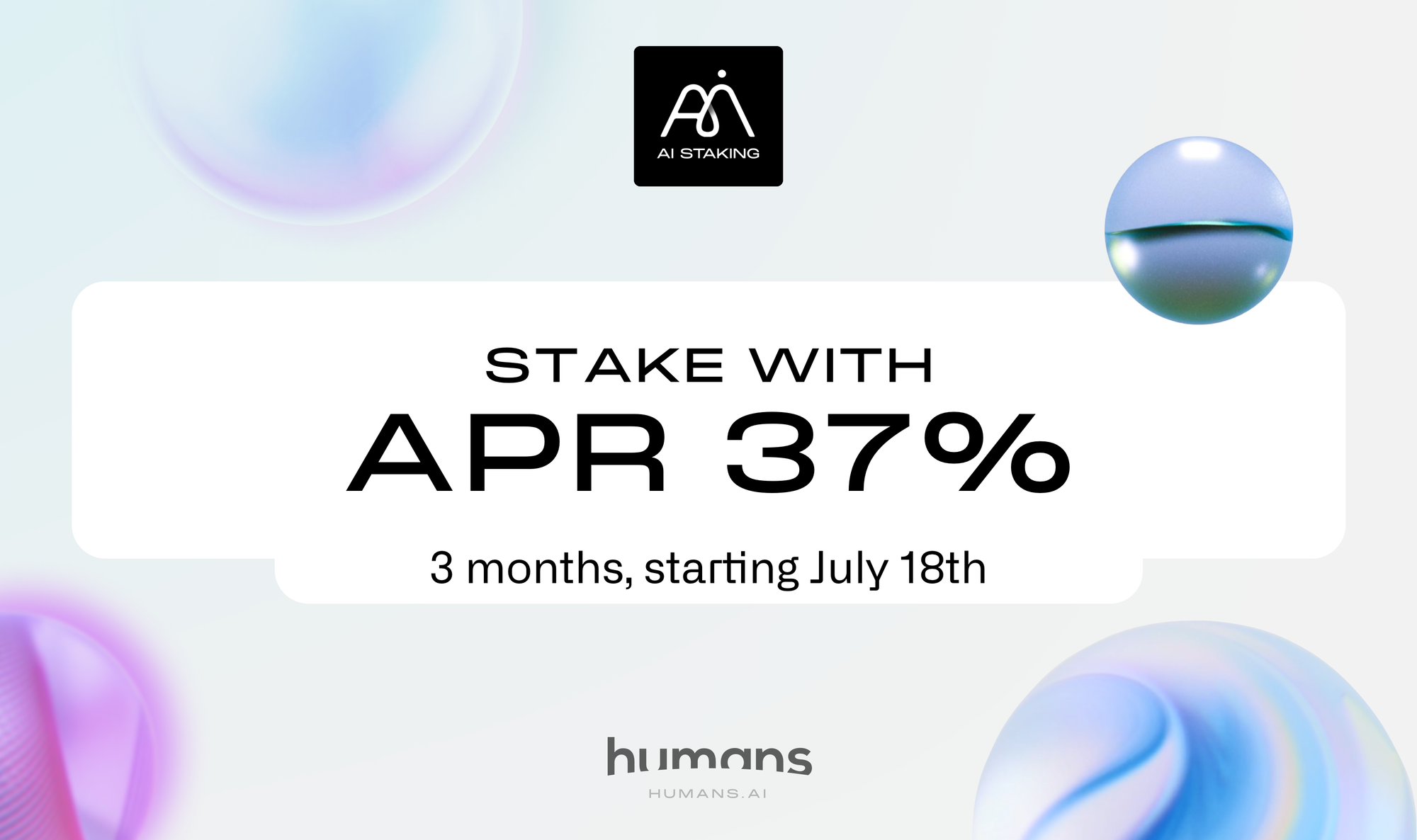 Humans.ai is launching a new pre-staking program with 37% APR 📈