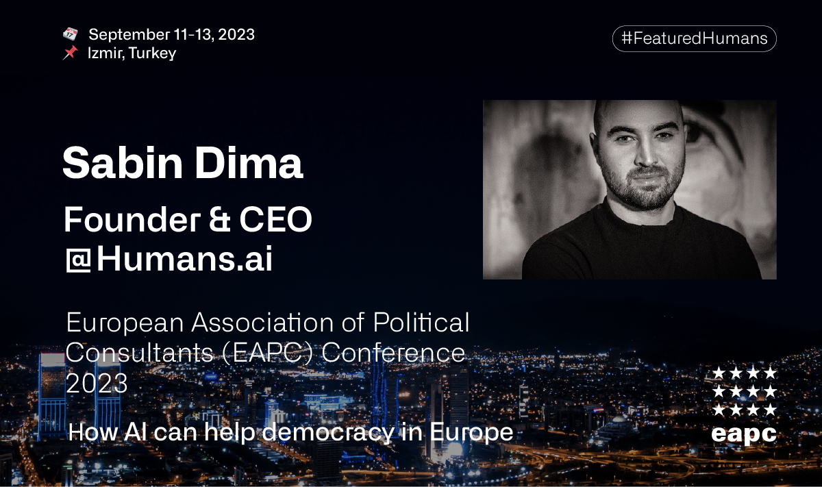 Humans.ai’s CEO to discuss AI’s Role in Democracy at the EAPC Conference 2023
