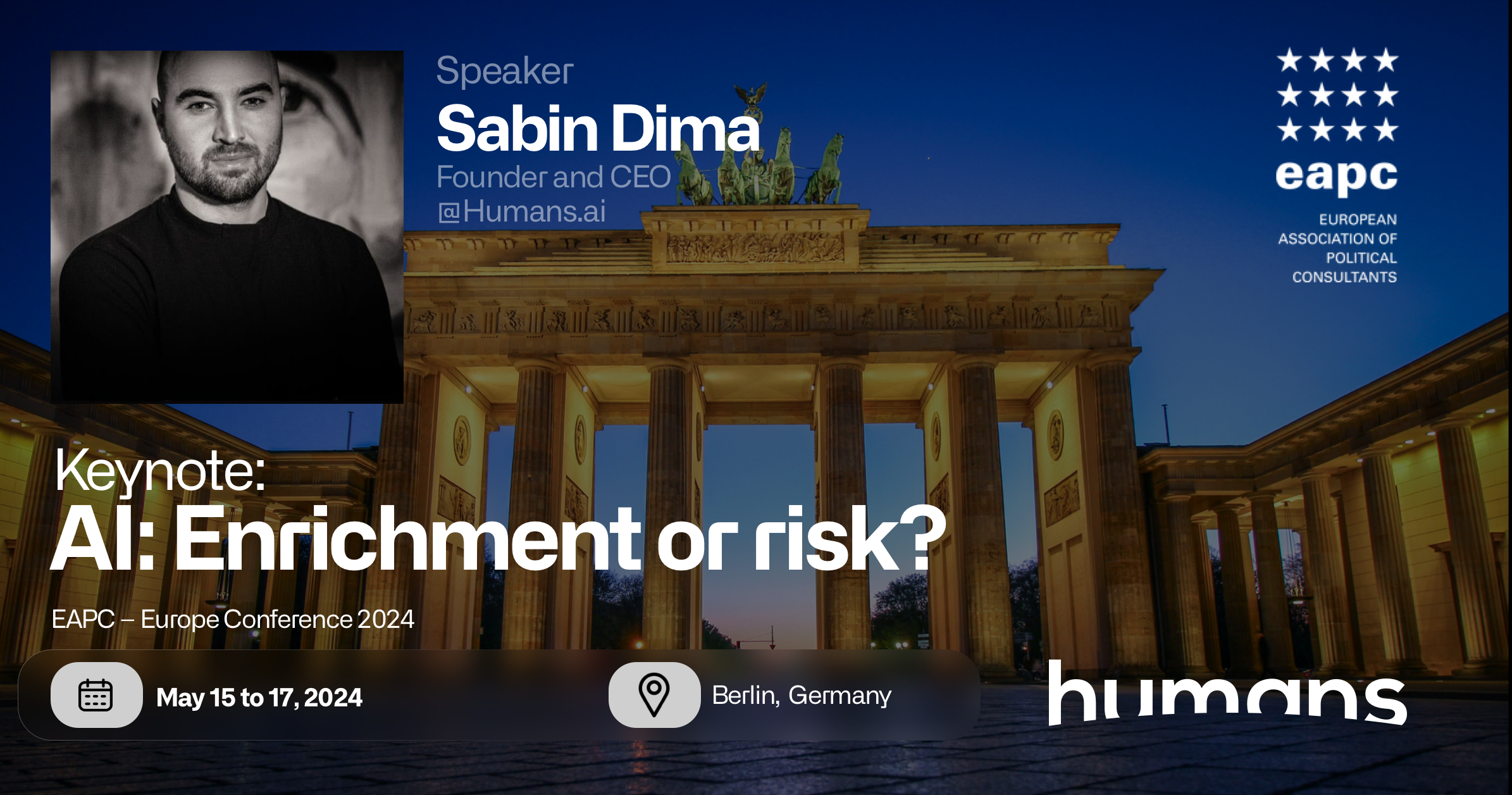 Humans.ai’s CEO presents at the EAPC 2024 Event in Berlin: “AI: Enrichment or Risk?”