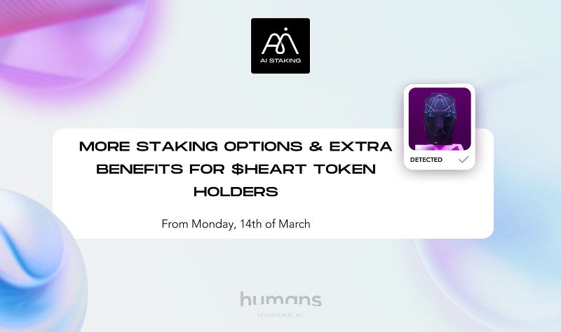 We’re launching more staking options & extra benefits for $HEART token holders